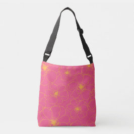 Dancing Flowers Crossbody Tas in Roze