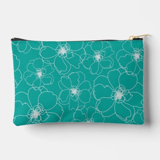 Dancing Flowers Rits Pouch Etui (Achterkant)