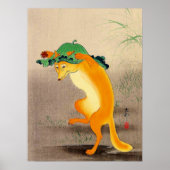Dancing Fox Ohara Koson 1910 Poster (Voorkant)