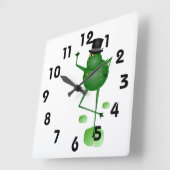 Dancing Frog Clock Vierkante Klok (Hoek)