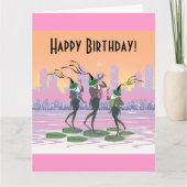 Dancing Frogs Happy Birthday Kaart (Voorkant)