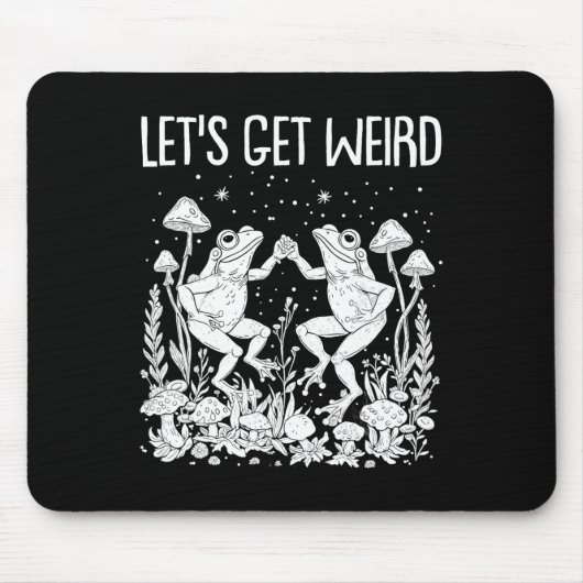 Dancing Frogs Mushrooms Let's Get Weird Funny Cott Muismat (Voorkant)