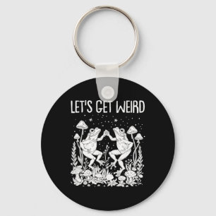 Dancing Frogs Mushrooms Let's Get Weird Funny Cott Sleutelhanger