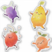 Dancing Fruit Custom-Cut Vinyl Stickers (Voorkant)