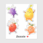 Dancing Fruit Custom-Cut Vinyl Stickers (Vel)