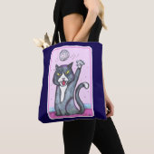 Dancing Fun Disco Ball Cat Cartoon Time Tote Bag (Dichtbij)