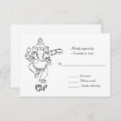 Dancing Ganesh | Indian Wedding RSVP Kaart (Voorkant / Achterkant)