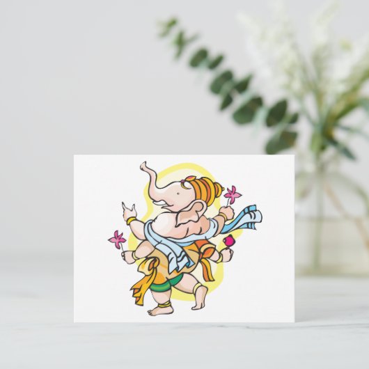 Dancing Ganesha Briefkaart (Staand voorkant)