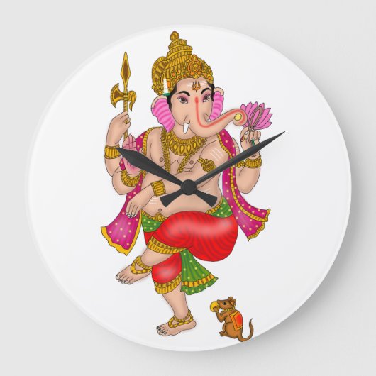 Dancing Ganesha Clock Grote Klok (Voorkant)