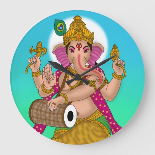 Dancing Ganesha Clock Grote Klok (Voorkant)