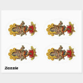 DANCING GANESHA | Maak uw eigen achtergrond Ovale Sticker (Vel)