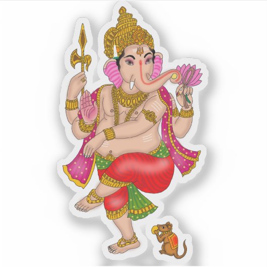 Dancing Ganesha Sticker  (Voorkant)