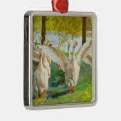 Dancing Geese Metalen Ornament (Rechts)