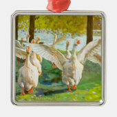 Dancing Geese Metalen Ornament (Voorkant)