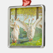 Dancing Geese Metalen Ornament (Links)
