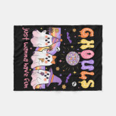 Dancing Ghost Ghouls Just Wanna Have Fun Halloween Fleece Deken (Voorkant (Horizontaal))