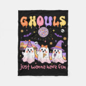 Dancing Ghost Ghouls Just Wanna Have Fun Halloween Fleece Deken (Voorkant)