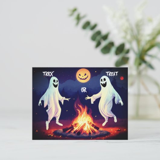 Dancing Ghosts Illustration Briefkaart (Staand voorkant)