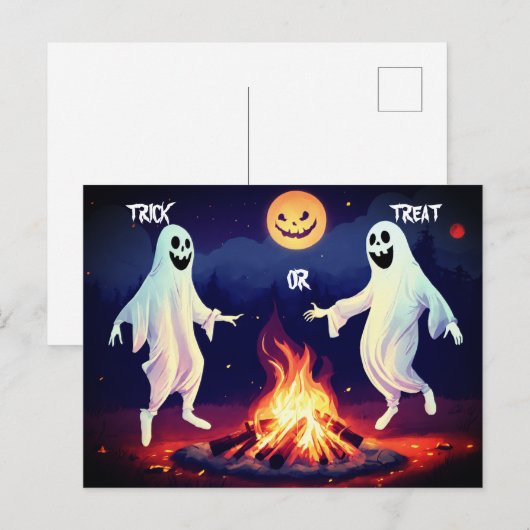 Dancing Ghosts Illustration Briefkaart (Voorkant / Achterkant)