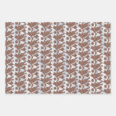 Dancing Gingerbread Cats Gift Wrap (op wit) Inpakpapier Vel (Voorkant 3)