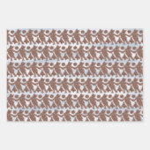 Dancing Gingerbread Cats Gift Wrap (op wit) Inpakpapier Vel (Voorkant 2)