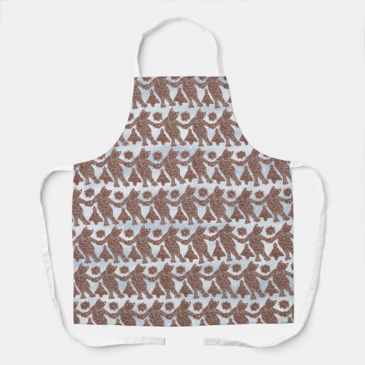 Dancing Gingerbread Cats (sneeuwontwerp) op Schort (Voorkant)