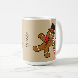 Dancing GingerbrooMan jouw naam of tekst toevoeg Koffiemok
