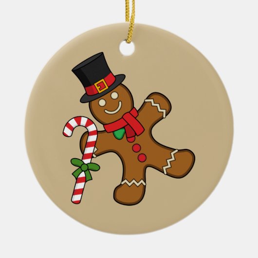 Dancing GingerbrooMan Keramisch Ornament (Voorkant)