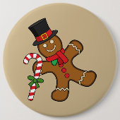 Dancing GingerbrooMan Ronde Button 6,0 Cm (Voorkant)