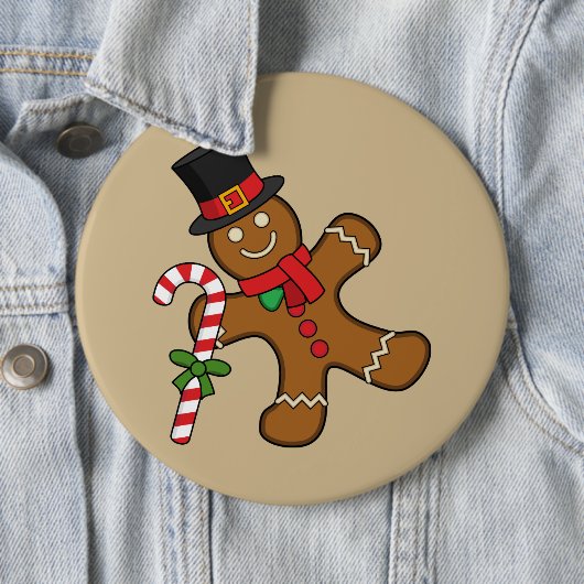 Dancing GingerbrooMan Ronde Button 6,0 Cm (In situ)