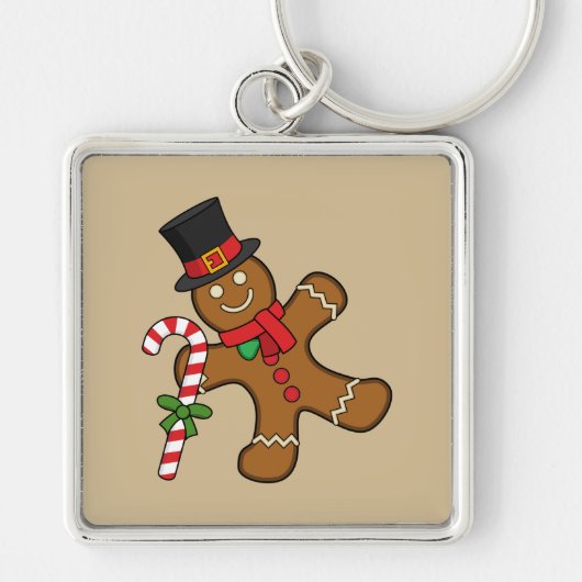 Dancing GingerbrooMan Sleutelhanger (Voorkant)