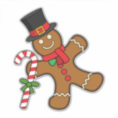 Dancing GingerbrooMan Sticker (Voorkant)
