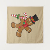Dancing GingerbrooMan Wandkleed (Voorkant (horizontaal))