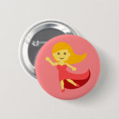 Dancing Girl Emoji Ronde Button 5,7 Cm (Voorkant /achterkant)