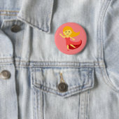 Dancing Girl Emoji Ronde Button 5,7 Cm (In situ)