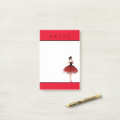 Dancing Girl/prachtige jurk/rood en zwart/naam Post-it® Notes (Op bureau)