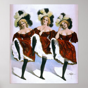 DANCING GIRLS VAUDEVILLE 1899 POSTER
