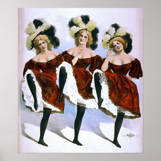 DANCING GIRLS VAUDEVILLE 1899 POSTER (Voorkant)