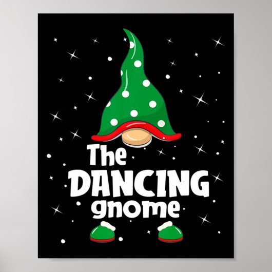 Dancing Gnome Family Matching Christmas Funny Paja Poster (Voorkant)