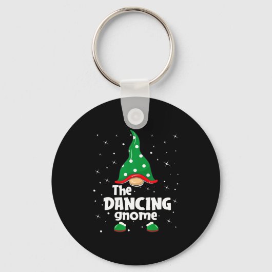 Dancing Gnome Family Matching Christmas Funny Paja Sleutelhanger (Voorkant)