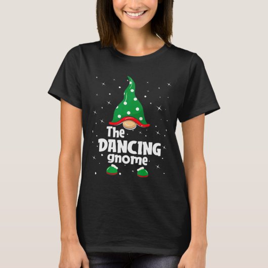 Dancing Gnome Family Matching Christmas Funny Paja T-shirt (Voorkant)