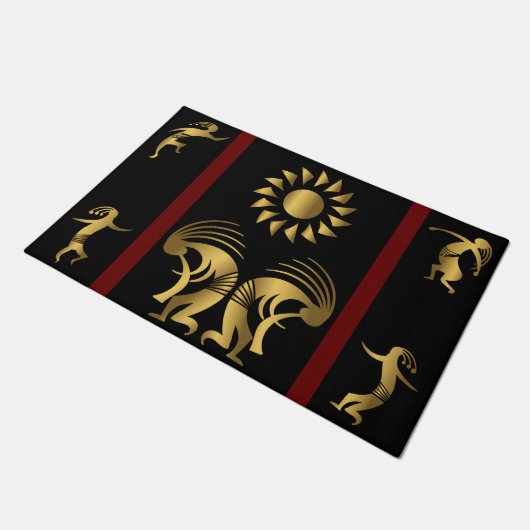 Dancing Gold Kokopelli zuidwest Deurmat (Schuin)