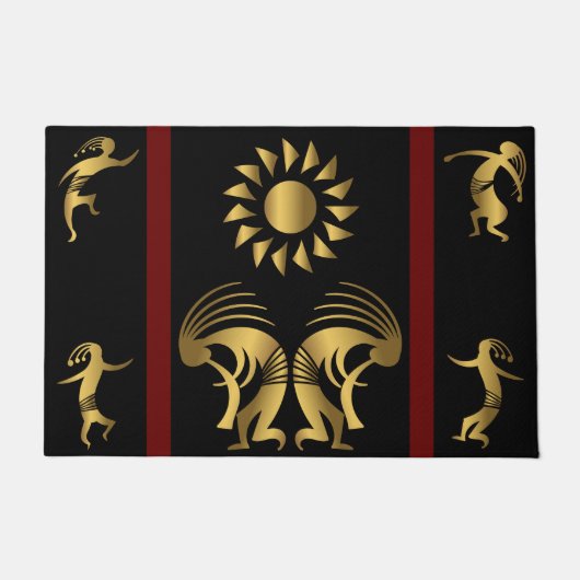 Dancing Gold Kokopelli zuidwest Deurmat (Voorkant)