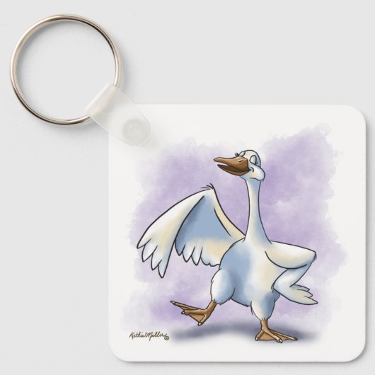 Dancing Goose Cartoon Sleutelhanger (Voorkant)