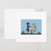 Dancing Greyhounds & Bunny Friends Invitation Bedankkaart (Voorkant / Achterkant)