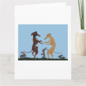Dancing Greyhounds & Bunny Friends Invitation Bedankkaart (Voorkant)