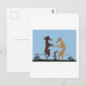Dancing Greyhounds & Bunny Friends Invitation Briefkaart (Voorkant / Achterkant)