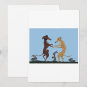 Dancing Greyhounds & Bunny Friends Invitation Kaart (Voorkant / Achterkant)