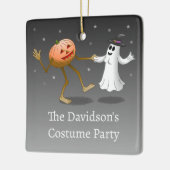 Dancing Halloween Pumpkin and Ghost Keramisch Ornament (Links)