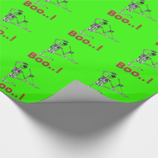 Dancing Halloween Skelet Cadeaupapier (Hoek)